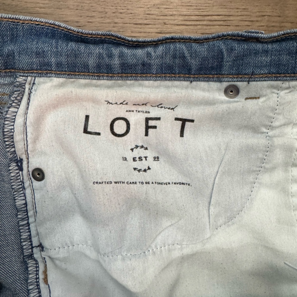 LOFT Blue Denim Jean Shorts Size 16/33 - Picture 3 of 5